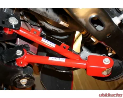 Spohn Bright Red 4130N Chrome Moly Tubular Rear Trailing Arms w/ Spherical Rod Ends Chevrolet | Pontiac 2008-2015 - C10-203-4130R