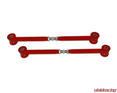 Spohn Bright Red 4130N Chrome Moly Tubular Adjustable Rear Lower Control Arms w/ Polyurethane Bushings Ford Galaxie 1965-1974 - FG-204-4130R