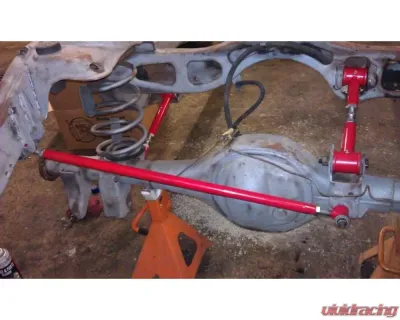 Spohn Bright Red 4130N Chrome Moly Tubular Adjustable Rear Lower Control Arms w/ Polyurethane Bushings Ford Galaxie 1965-1974 - FG-204-4130R
