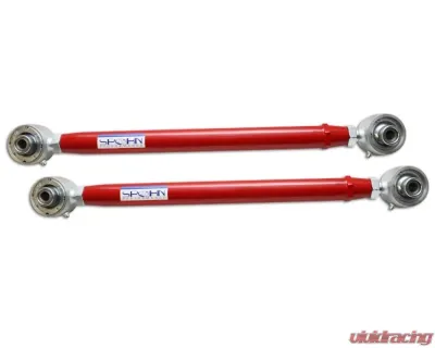 Spohn Bright Red 4130N Chrome Moly Adjustable Rear Lower Control Arms w/ Del-Sphere Pivot Joints Ford Torino | Ranchero 1972-1976 - FT-205-4130R
