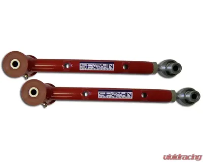 Spohn Bright Red Adjustable Rear Lower Control Arms w/ Poly / Spherical GM H-Body 1971-1980 - H-206R