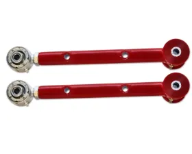 Spohn Bright Red Adjustable Rear Lower Control Arms w/ Del-Sphere / Poly Combo GM H-Body 1971-1980