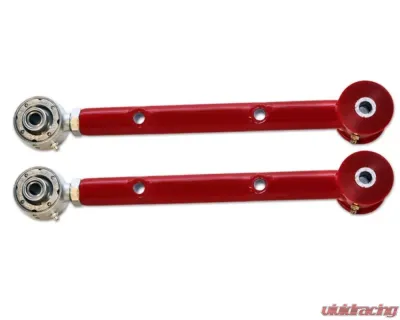 Spohn Bright Red Adjustable Rear Lower Control Arms w/ Del-Sphere / Poly Combo GM H-Body 1971-1980 - H-207R