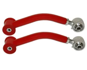 Spohn Bright Red Adjustable Rear Upper Control Arms w/ Poly / Del-Sphere Pivot Joints GM H-Body 1971-1974