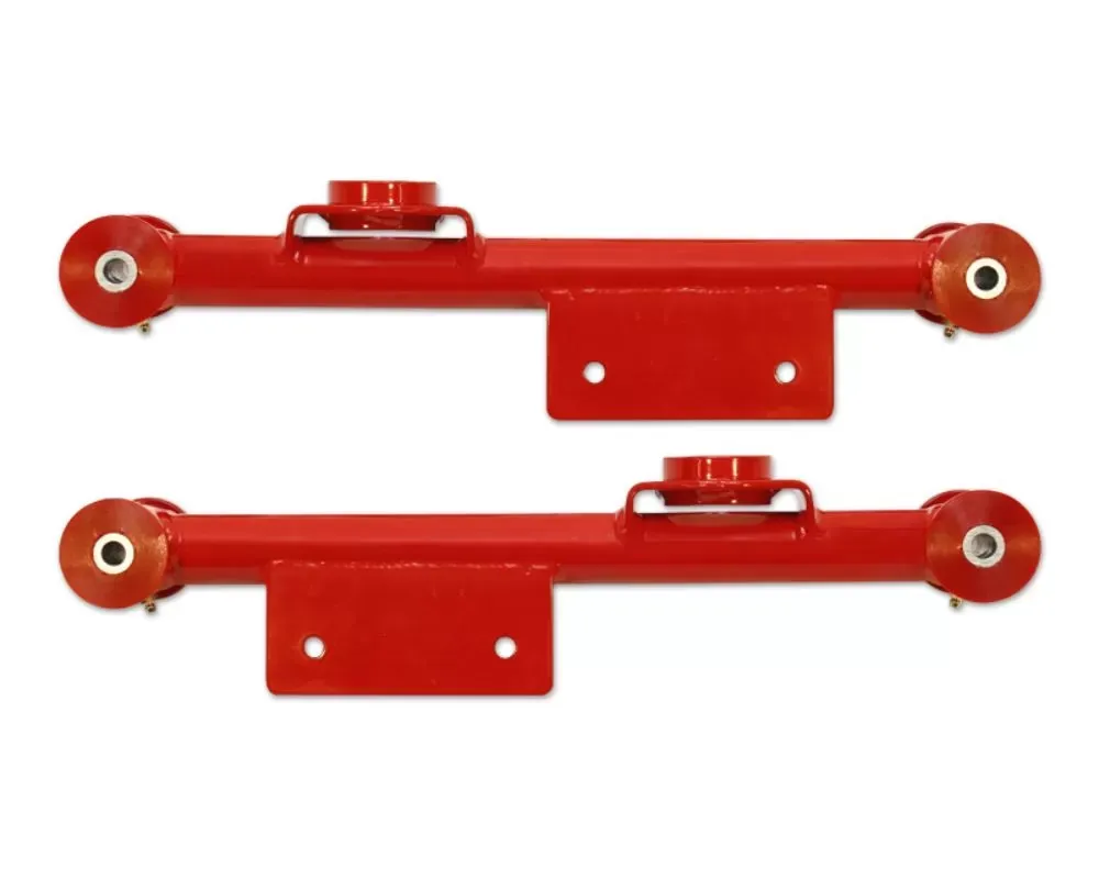 Spohn Bright Red Tubular Rear Lower Control Arms w/ Polyurethane Bushings Ford | Fox Body Cars 1999-2004 - M4-201-9904R