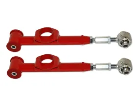 Spohn Bright Red Tubular Adjustable Rear Lower Control Arms w/ Del-Sphere Pivot Joint/Poly Combo Ford | Fox Body Cars 1979-1998