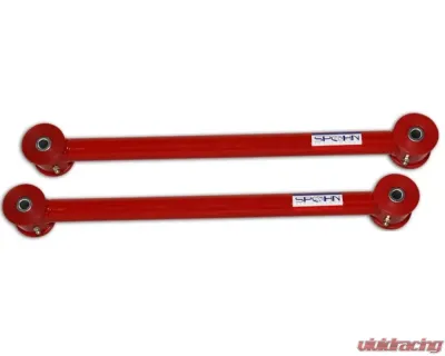 Spohn Bright Red 4130N Chrome Moly Tubular Rear Lower Control Arms w/ Polyurethane Bushings Ford Mustang 2005-2014 - M5-201-4130R