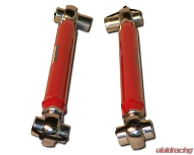 Spohn Bright Red Mild Steel Tubular Adjustable Rear Lower Control Arms w/ Spherical Rod Ends Ford Mustang 2005-2014 - M5-203R