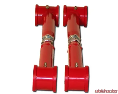 Spohn Bright Red 4130N Chrome Moly Tubular Adjustable Rear Lower Control Arms w/ Polyurethane Bushings Ford Mustang 2005-2014 - M5-204-4130R