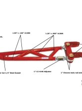 Spohn Bright Red Adjustable Pro-Series Crossmember Mounted Torque Arm GM F-Body Chevrolet | Pontiac 1993-2002                                     - TAR-PS-4R - Image 2