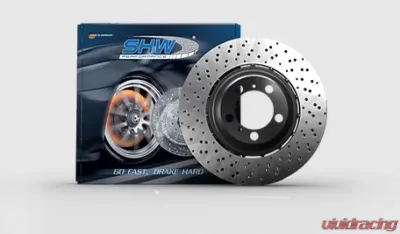 SHW Performance Front Cross-Drilled Lightweight Brake Rotor With Sport Package Maserati Ghibli 3.0L 2015-2021 - MFX41561