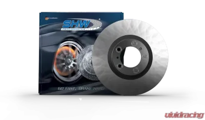 SHW Performance Black Caliper Without Ceramic Brake Left Front Smooth Monobloc Brake Rotor Porsche Panamera 4 3.0L 2017-2020 - PFL39735