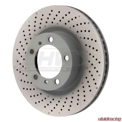 SHW Performance Left Front Drilled-Dimpled Monobloc Brake Rotor Without Ceramic Brake Porsche 911 Carrera 3.4L 2009-2016 - PFL39971