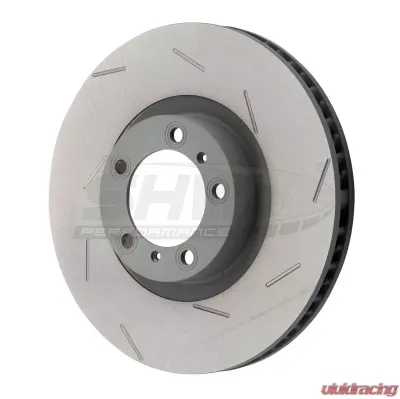 SHW Performance Right Front Slotted Monobloc Brake Rotor With 18in Wheels Silver Caliper Porsche Panamera 4S 2.9L 2017-2020 - PFR39742