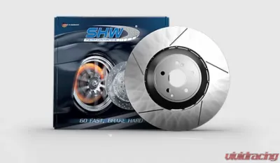 SHW Performance Right Front Slotted Lightweight Brake Rotor Without Ceramic Brakes Porsche Panamera GTS 4.8L 2013-2016 - PFR49726