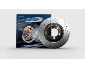 SHW Performance Rear Drilled-Dimpled Lightweight Brake Rotor Audi RS6 4.0L V8 2021-2022