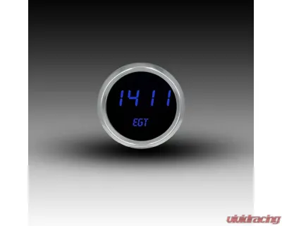 Intellitronix 2 5/8" Chrome Bezel Digital Pyrometer/EGT Gauage Blue - CS9017B