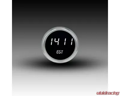 Intellitronix 2 5/8" Chrome Bezel Digital Pyrometer/EGT Gauage White - CS9017W