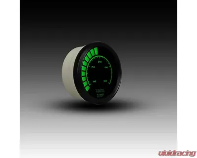 Intellitronix 2 1/16" 140-340 Degrees F Black Bezel Analog Bargraph Transmission Temperature Gauge - B9107G