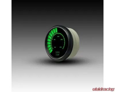 Intellitronix 2 1/16" 140-340 Degrees F Black Bezel Analog Bargraph Transmission Temperature Gauge - B9107G