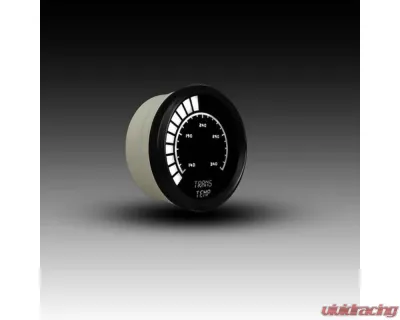 Intellitronix 2 1/16" 140-340 Degrees F Black Bezel Analog Bargraph Transmission Temperature Gauge - B9107W