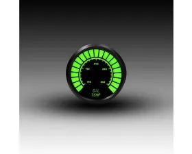 Intellitronix 2 1/16" Black Bezel Analog Bargraph Oil Temp Gauge