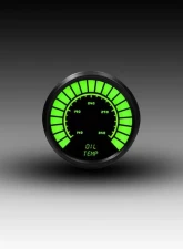 Intellitronix 2 1/16" Black Bezel Analog Bargraph Oil Temp Gauge                                     - B9108G - Image 3