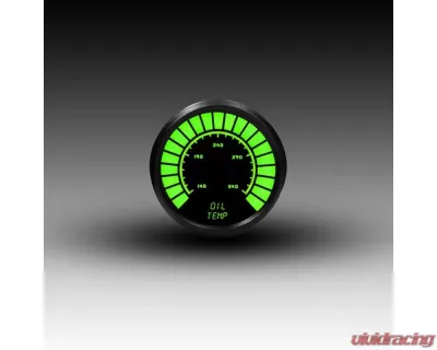 Intellitronix 2 1/16" Black Bezel Analog Bargraph Oil Temp Gauge - B9108G