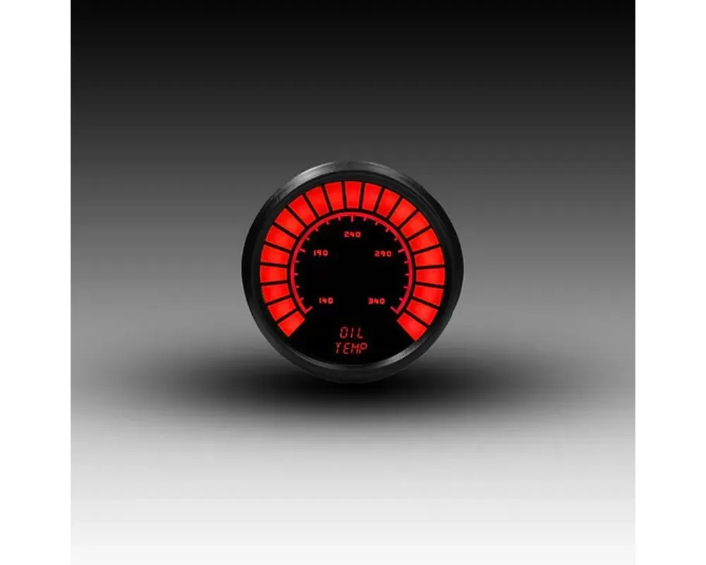 Intellitronix 2 1/16" Black Bezel Analog Bargraph Oil Temp Gauge - B9108R