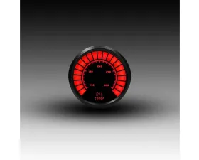 Intellitronix 2 1/16" Black Bezel Analog Bargraph Oil Temp Gauge