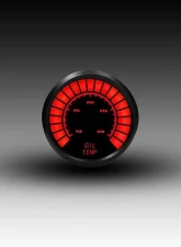 Intellitronix 2 1/16" Black Bezel Analog Bargraph Oil Temp Gauge                                     - B9108R - Image 3