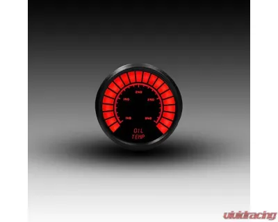 Intellitronix 2 1/16" Black Bezel Analog Bargraph Oil Temp Gauge - B9108R