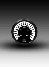 Intellitronix 2 1/16" Black Bezel Analog Bargraph Oil Temp Gauge                                     - B9108W - Image 3