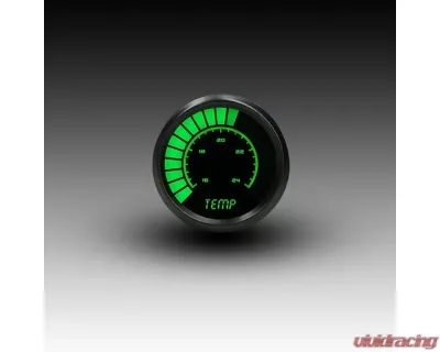 Intellitronix 2 1/16" 160-240 Degrees F Black Bezel Analog Bargraph Water Temp Gauge - B9113G