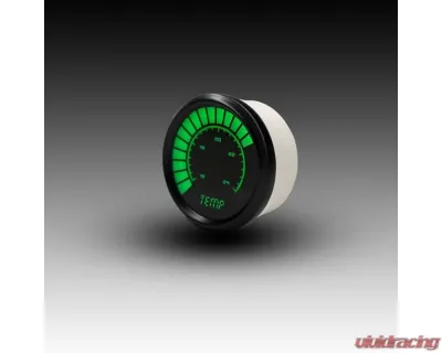 Intellitronix 2 1/16" 160-240 Degrees F Black Bezel Analog Bargraph Water Temp Gauge - B9113G