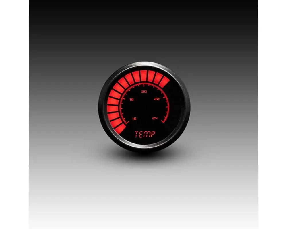 Intellitronix 2 1/16" 160-240 Degrees F Black Bezel Analog Bargraph Water Temp Gauge - B9113R