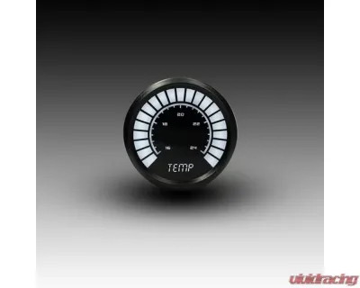 Intellitronix 2 1/16" 160-240 Degrees F Black Bezel Analog Bargraph Water Temp Gauge - B9113W