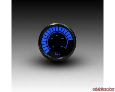 Intellitronix 2 1/16" 0 to 80 PSI Black Bezel Analog Bargraph Oil Pressure Gauge - B9114B