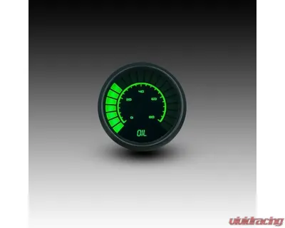 Intellitronix 2 1/16" 0 to 80 PSI Black Bezel Analog Bargraph Oil Pressure Gauge - B9114G