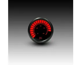 Intellitronix 2 1/16" 0 to 80 PSI Black Bezel Analog Bargraph Oil Pressure Gauge