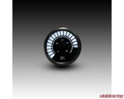 Intellitronix 2 1/16" 0 to 80 PSI Black Bezel Analog Bargraph Oil Pressure Gauge - B9114W