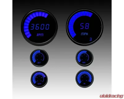 Intellitronix 3 3/8" & 2 1/16" Black Bezel Multi-Gauge Set - B9999B