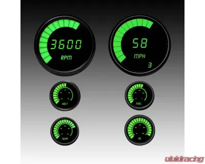 Intellitronix 3 3/8" & 2 1/16" Black Bezel Multi-Gauge Set - B9999G
