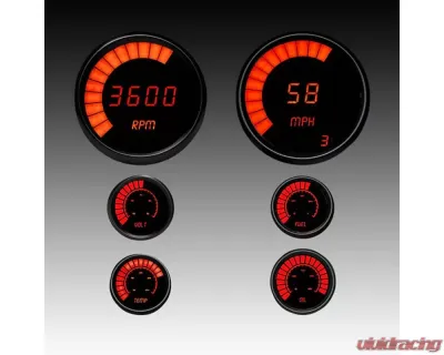 Intellitronix 3 3/8" & 2 1/16" Black Bezel Multi-Gauge Set - B9999R