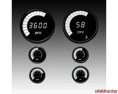 Intellitronix 3 3/8" & 2 1/16" Black Bezel Multi-Gauge Set - B9999W