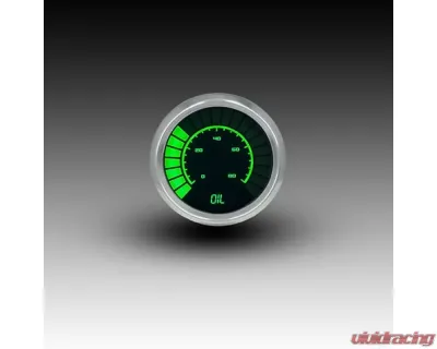Intellitronix 2 1/16" 0 to 80 PSI Chrome Bezel Analog Bargraph Oil Pressure Gauge - BS9114G