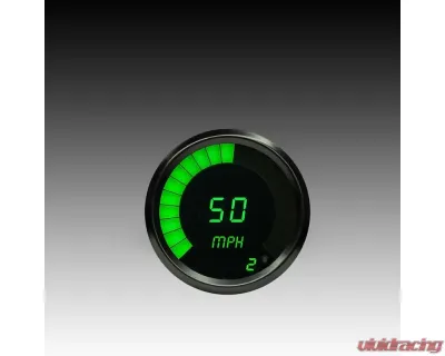 Intellitronix 3 3/8" Black Bezels Programmable Digital Bargraph Memory Speedometer - M9222G