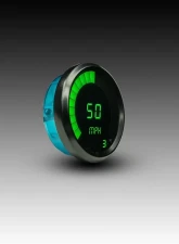 Intellitronix 3 3/8" Black Bezels Programmable Digital Bargraph Memory Speedometer                                     - M9222G - Image 2