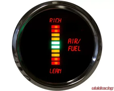 Intellitronix 2 1/16" Chrome Bezel Lean/Rich Electrical LED Bar Graph Air/Fuel Ratio Gauge - MS7008