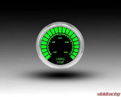 Intellitronix 2 1/16 Inch Chrome Bezel Analog Bargraph Transmission Temp Gauge w/Sender 160-340 Degrees F - BS9107G